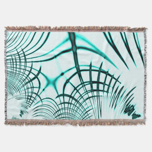 Crossed cyan aqua curved trace on light background deken (Voorkant)