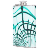 Crossed cyan aqua curved trace on light background heupfles (Links)