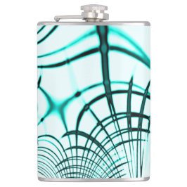 Crossed cyan aqua curved trace on light background heupfles