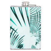 Crossed cyan aqua curved trace on light background heupfles (Achterkant)