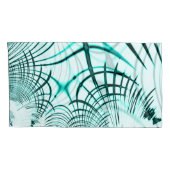 Crossed cyan aqua curved trace on light background kussensloop (Achterkant-Rechts)