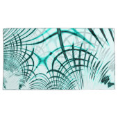 Crossed cyan aqua curved trace on light background kussensloop (Voorkant-Rechts)