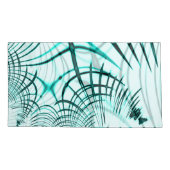 Crossed cyan aqua curved trace on light background kussensloop (Achterkant-Links)