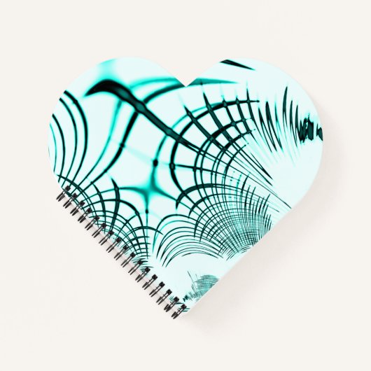 Crossed cyan aqua curved trace on light background notitieboek (Voorkant)