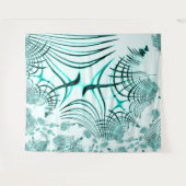 Crossed cyan aqua curved trace on light background wandkleed (Voorkant (horizontaal))