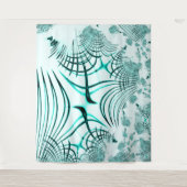 Crossed cyan aqua curved trace on light background wandkleed (Voorkant)