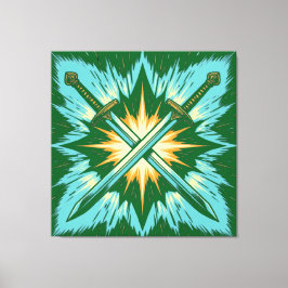 Crossed Fantasy Arrows with Glowing Energy – Dynam Canvas Afdruk