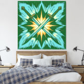 Crossed Fantasy Arrows with Glowing Energy – Dynam Canvas Afdruk (Insitu (Slaapkamer))