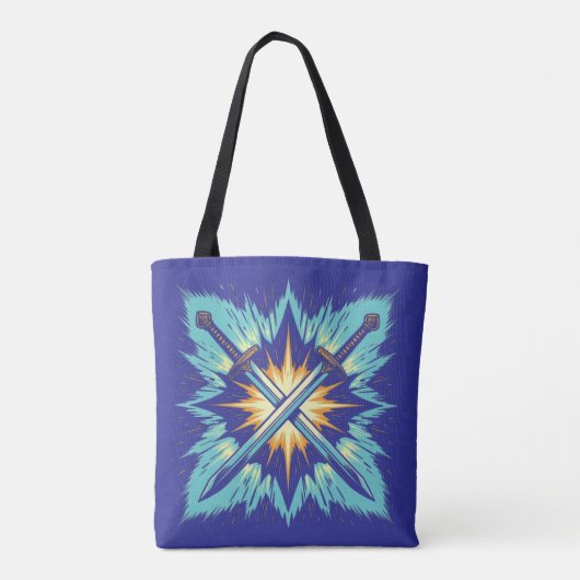 Crossed Fantasy Arrows with Glowing Energy – Dynam Tote Bag (Achterkant)