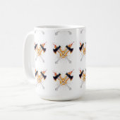 Crossed Fantasy Axes with Fiery Energy – Powerful  Koffiemok (Voorkant links)