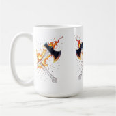 Crossed Fantasy Axes with Fiery Energy – Powerful  Koffiemok (Links)