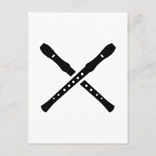 Crossed Flutes Briefkaart