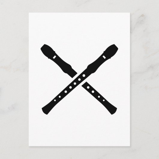 Crossed Flutes Briefkaart (Voorkant)