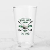 Crossed Golf Clubs & Ball Best Dad beroemd gemaakt Glas (Voorkant)