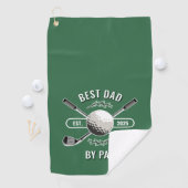 Crossed Golf Clubs & Golf Ball Beste vader bij par Golfhanddoek (Insitu)