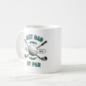 Crossed Golf Clubs & Golf Ball Beste vader bij par Koffiemok (Voorkant links)