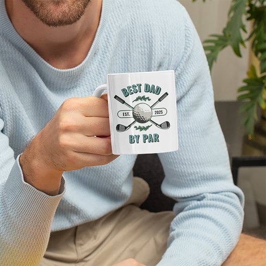 Crossed Golf Clubs & Golf Ball Beste vader bij par Koffiemok