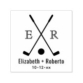 Crossed Golf Clubs Koppel 2 Initiaal Monogram Zelfinktende Stempel (Design)