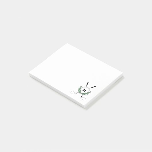 Crossed Golf Clubs Monogram Post-it® Notes (Schuin)