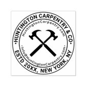 Crossed Hammers Carpentry Builder Naam URL E-mail Zelfinktende Stempel (Design)