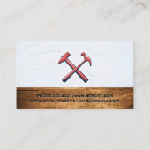 Crossed Hammers | Textielwand en hout Visitekaartje (Achterkant)