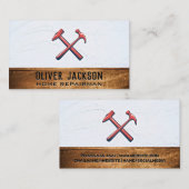 Crossed Hammers | Textielwand en hout Visitekaartje (Voorkant / Achterkant)