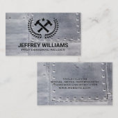 Crossed Hammers | Visitekaartje van metalen rivets (Voorkant / Achterkant)