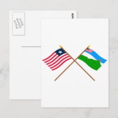 Crossed Liberia en Grand Gedeh County Flags Briefkaart (Voorkant / Achterkant)