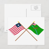 Crossed Liberia en Lofa County Flags Briefkaart (Voorkant / Achterkant)