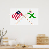 Crossed Liberia en Sinoe County Flags Poster (Keuken)