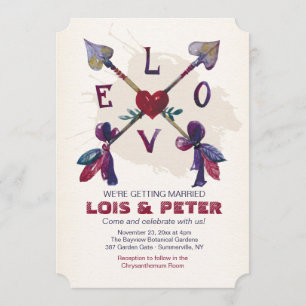 Crossed Love Arrows-uitnodiging Kaart