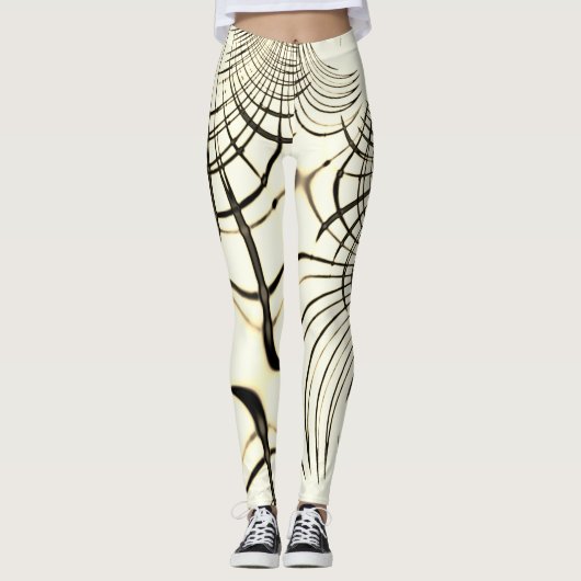 Crossed nut-brown curved sporten, light background leggings (Voorkant)