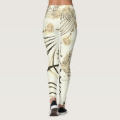 Crossed nut-brown curved sporten, light background leggings (Achterkant)