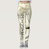 Crossed nut-brown curved sporten, light background leggings (Voorkant)