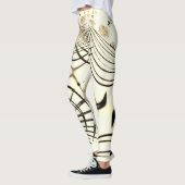 Crossed nut-brown curved sporten, light background leggings (Links)