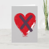 Crossed Out Heart Card Kaart (Voorkant)