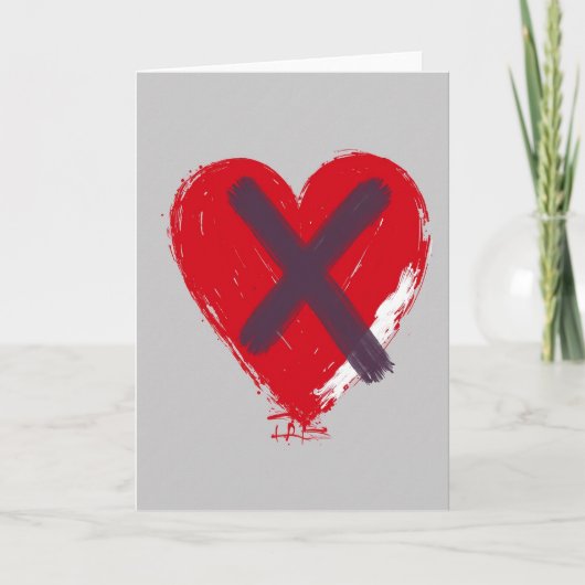 Crossed Out Heart Card Kaart (Voorkant)
