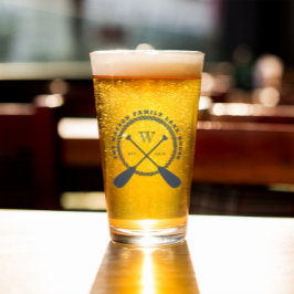 Crossed Paddles Lake House Voeg familienaam toe Glas