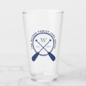Crossed Paddles Lake House Voeg familienaam toe Glas (Voorkant)