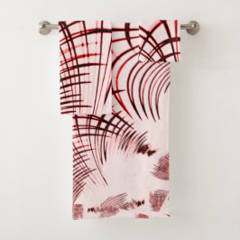 Crossed red curved sports on light background bad handdoek