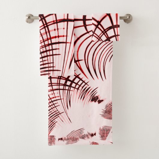 Crossed red curved sports on light background bad handdoek (Insitu)