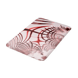 Crossed red curved sports on light background badmat