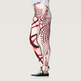 Crossed red curved sports on light background leggings