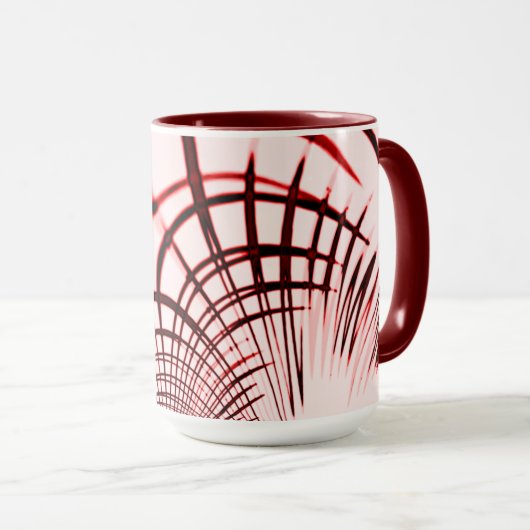 Crossed red curved sports on light background mok (Voorkant rechts)