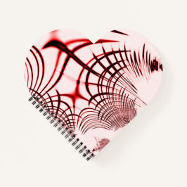 Crossed red curved sports on light background notitieboek