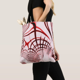 Crossed red curved sports on light background tote bag