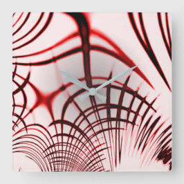 Crossed red curved sports on light background vierkante klok