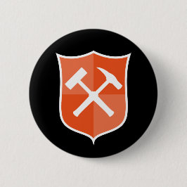 Crossed Rock Hammer Shield Ronde Button 5,7 Cm
