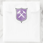 Crossed Rock Hammer Shield Ronde Sticker (Tas)