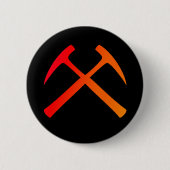 Crossed Rock Hammers Button (Voorkant)